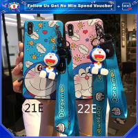 สำหรับ Samsung J5 J7 2015 2016 2017 J7 Pro การ์ตูน Doraemon สำหรับ Samsung J6 2018 J6 + J6 Plus J8 J7 Prime 2สำหรับ Samsung J7 Core J7 Nxt J701M J7 Neo Soft ซิลิโคนฝาครอบกระจกแต่งหน้าพร้อมสายคล้องคอ