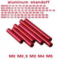 5/10pcs red aluminum spacer m2 m2.5 m3 M4 M5 round Aluminum Standoff rods For RC Multirotors