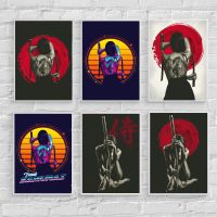 Retro ญี่ปุ่น Animation Samurai ภาพวาดผ้าใบ Wall Art พิมพ์โปสเตอร์สำหรับห้องนั่งเล่น Home Decor