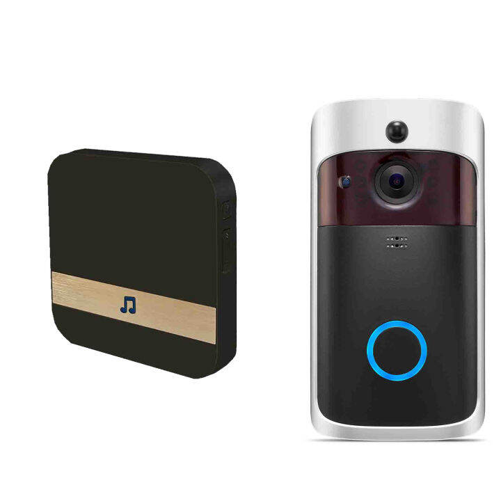 WiFi Smart Video Doorbell V5 With Indoor Chime Receiver Night