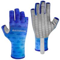 Bassdash UPF 50+ Fishing Gloves Men’s Women’s Breathable Quick Dry Sun Protection Fingerless Gloves with Gripping Palm