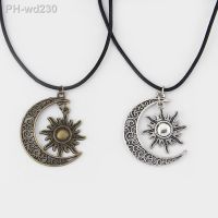 【YF】卐☫  Fashion Crescent And Pendant Leather Boho Colar Hippie Choker Necklace 18inch 2inchextend