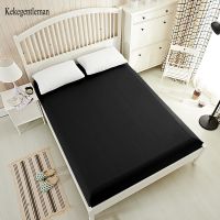 160x200cm Black Bed Sheet 100 Polyester Solid Fitted Sheet Mattress Cover With Elastic Band