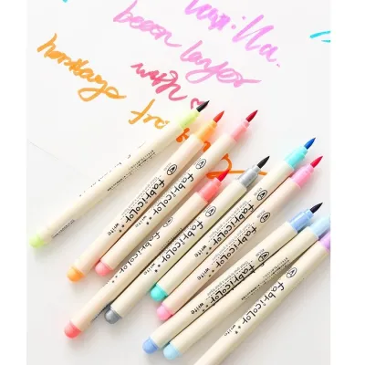 【CC】ↂ  10pcs Soft Color Pens Set for Lettering Calligraphy Paint Stationery School Supplies A6805