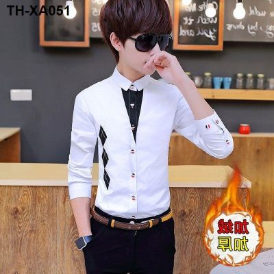 ✚ Qiu dong season han edition mens casual male students more handsome white cultivate ones morality and velvet