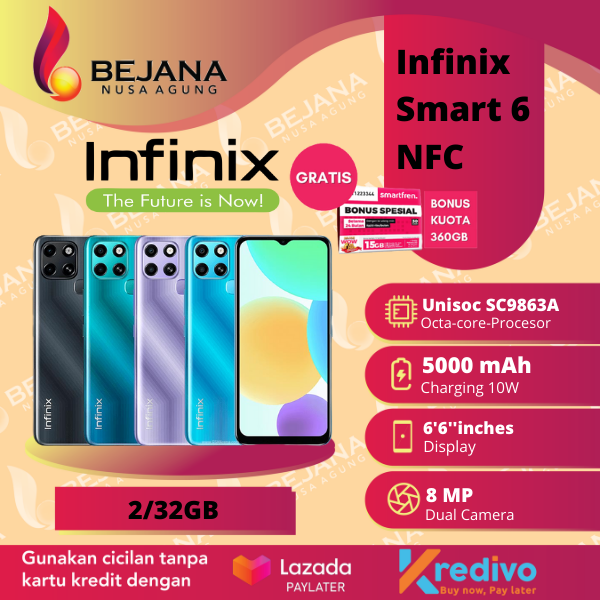 Infinix Smart 6 NFC [X6511] Smartphone ( Ram 2GB / Rom 32GB ) - Garansi ...