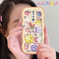 Jlingji เคสสำหรับ Xiaomi POCO X2 POCO F2 Redmi เคส K30ลายดอกไม้สวย3D ลายคลื่นลูกเคสมือถือนิ่มกันกระแทก TPU ซิลิโคนแบบใสเคสป้องกันหัวกล้องรวมทั้งหมด