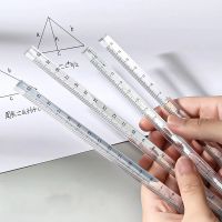 15cm/20cm Simple Transparent Triangular Straight Ruler Kawaii Tools Stationery Cartoon Drawing Gift Office School Meas