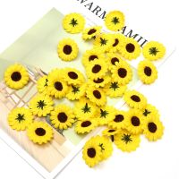 hotx【DT】 30Pcs Artificial Heads Decorations Wedding Arrangement Faux Sunflowers Floral Supplies