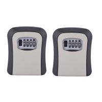 2X Key Lock Box Wall Mounted Aluminum alloy Key Safe Box Weatherproof 4 Digit Combination Key Storage