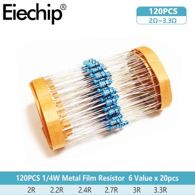 【LZ】 1/4W resistor set diy electron kit0.25W Metal film Resistors set Car Airbag repair resistor 2 ohm 2.2 ohm 2.4 ohm 2.7 ohm 3 ohm