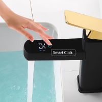 Morris8 Smart Bathroom Basin Faucet Touch Button Digital Hot Cold Water Temperature LED Black Gold Washbasin Mixer Valve Tap Accessories