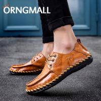 ORNGMALL 38-47 แฟชั่นใหม่หนังผู้ชายรองเท้ารองเท้าลำลองรองเท้าทำงานรองเท้าขับรถรองเท้าอย่างเป็นทางการรองเท้าธุรกิจ