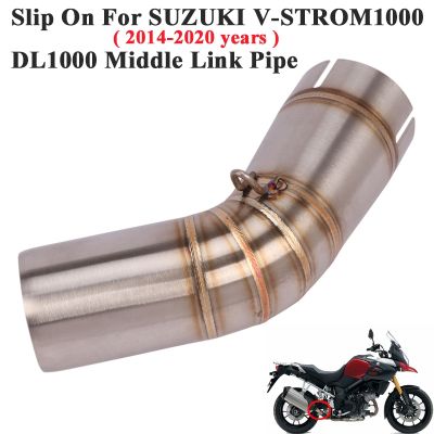 Slip On For SUZUKI DL1000 V-STROM 1000 DL 1000 2014 Motorcycle Exhaust Muffler Escape Modified Middle Link Pipe Stainless Steel
