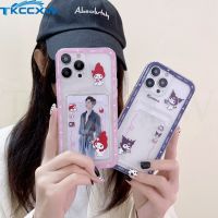 เคสป้องกันโทรศัพท์มือถือ ลาย MY Melody And Kuromi พร้อมช่องใส่บัตร สําหรับ iPhone 14 MAX 14 13 Pro MAX 11 12 Pro MAX XS MAX XR X 7 8 6 6S Plus SE