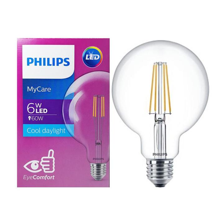 หลอด-led-philips-g120-classic-clear-6-วัตต์-cooldaylight-e27-ส่งเร็วส่งไว-มีเก็บเงินปลายทาง