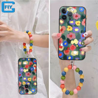 สายรัดข้อมือ Y30ภาพสีน้ำมันรูปดอกไม้เคสโทรศัพท์มีสายคล้องฟรีสำหรับ VIVO Y55 Y30i Y31 Y33S Y33T Y35 Y36 Y50 Y51 Y53S Y93 Y91i Y66มีสีสัน Y67ฝาครอบโทรศัพท์สำหรับเด็กผู้หญิง