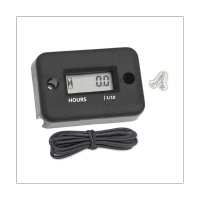 Waterproof LCD Display Digital Hour Meter Inductive Timer for Bike Motorcycle ATV Snowmobile Engine, Black