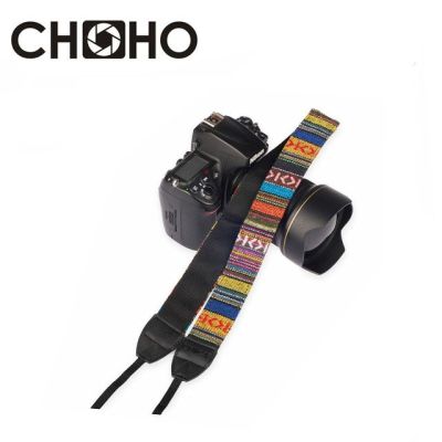 เข็มขัดสะพายหนังผ้าคอตตอนปรับได้อเนกประสงค์สายคล้องกล้องโบฮีเมียนสำหรับอุปกรณ์เสริม Canon Nikon DSLR