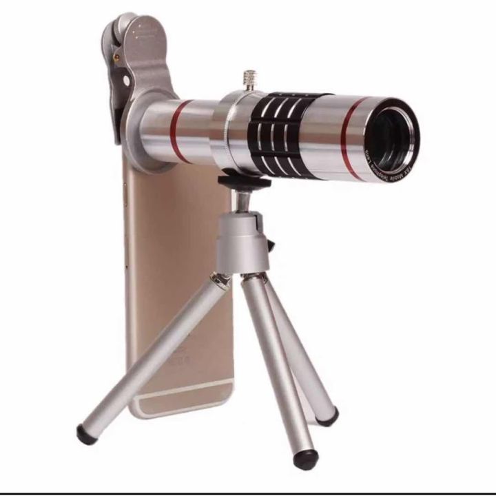 สินค้าขายดี-พร้อมส่ง-เลนส์กล้องมือถือ-telephoto-lens-18x-clip-on-cell-phone-camera-telescope-lens-with-flexible-tripod