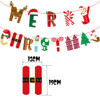 Rayua 1pcs Merry Christmas BANNER ผนังแขวนพวงมาลัยคริสต์มาสลายต้นไม้ bunting ธง