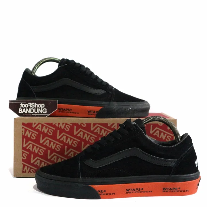 vans old skool wtaps black orange