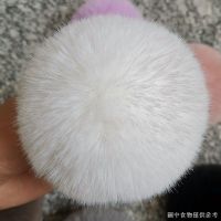 [COD][Real Rex Rabbit Fur Ball] [เครื่องประดับตกแต่ง] จี้ลูกบอลขนกระต่ายเทียม ขนนิ่ม 8 ซม. สีดํา สีขาว สีเบจ สีเทา พร้อมจี้หนัง