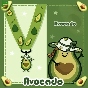 Cartoon Fruits Badge Card Holders With Keychain Kawaii Cartoon