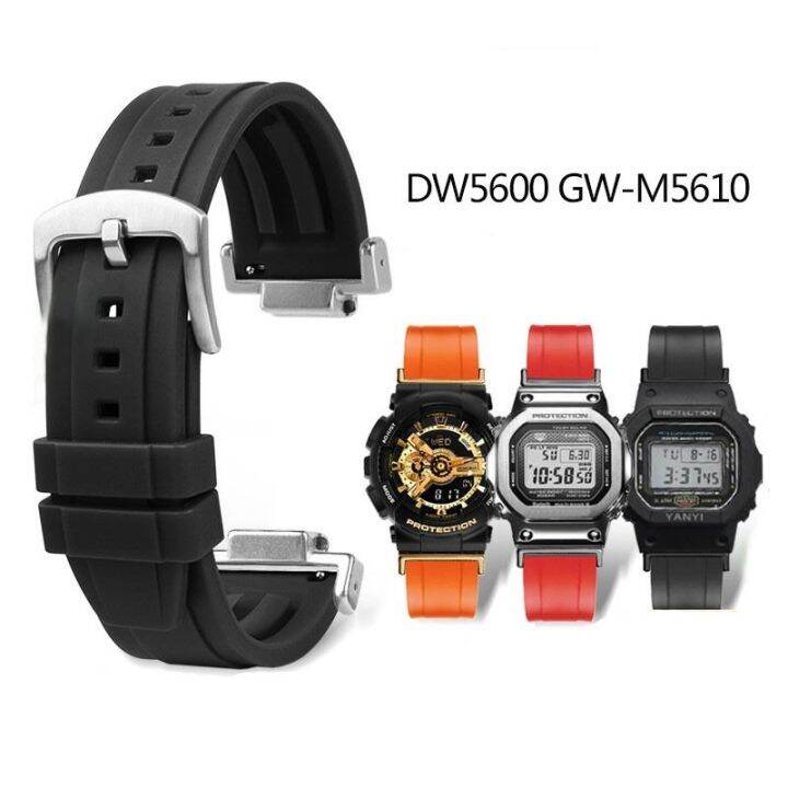 สายนาฬิกาแบบยาง-casio-g-shock-dw5600-gw-m5610-dw-5600-gm5000-ga110-120-ga2100-extended-sport-สายนาฬิกาซิลิโคนสายนาฬิกา