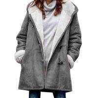 【CW】 2021 Coats Coat Sleeve Horn Buckle Overcoat Hooded Warm куртка женская