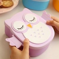 ◈◘ Owl Shaped Lunch Box for Kids Portable Food Container Storage Box Cartoon Children Bento Box with Compartments Cute Lunchbox