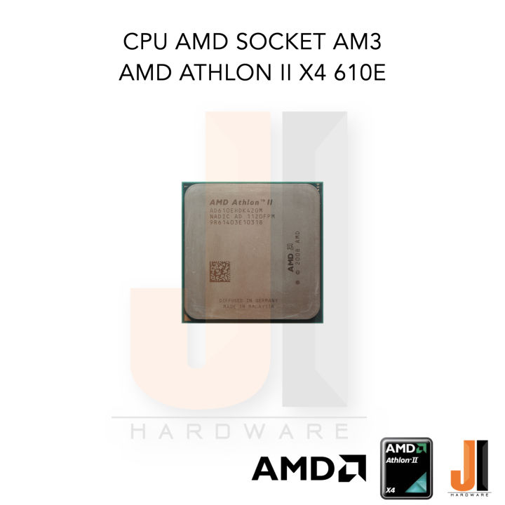 cpu-amd-athlon-ii-x4-610e-4-cores-4-threads-2-4-ghz-2-mb-l2-cache-45-watts-tdp-no-fan-socket-am3-สินค้ามือสองสภาพดีมีการรับประกัน