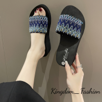 Kingdom_Fashion ร้องเท้าผูหญิง รองเท้าแตะลิ่ม รองเท้าแตะเสริมส้นผู้หญิง รองเท้ารัดส้น สะดวกสบาย อ่อนนุ่ม ความหนาพื้นรองเท้า 2023 ใหม่ X0101615 42Z231019