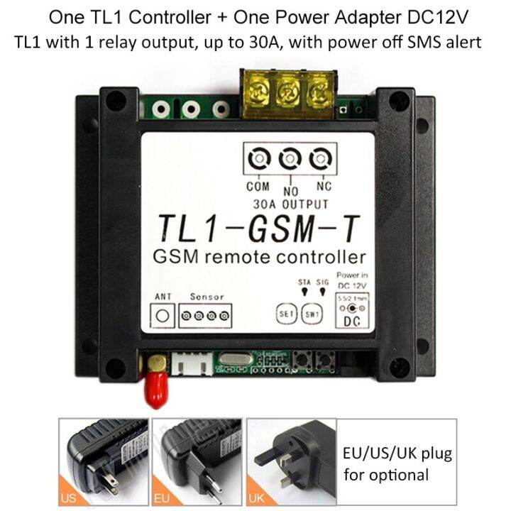 30A GSM Relay Switch Module Temperature Sensor Controller Power Failure
