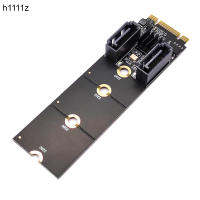 NGFF M2 NVME เพื่อ SATA3.0 6กิกะไบต์การ์ดอะแดปเตอร์ M.2 Key-M PCIE NVME เพื่อคู่ SATA 3.0 Expanion การ์ด Riser แปลง JMB582 PCIE 3.0ชิป