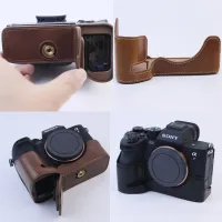 กระเป๋ากล้องหนัง Pu ด้านล่างเปิด Half Case สำหรับ Sony A7C A7S2 A72 A7R3 A9 A7IV A7M4 / A7SIII A7SM3 / A1