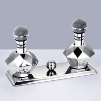 Diamond Face Stainless Steel Bar Desktop Microphone Holder Double Hole Truss Hotel KTV Microphone