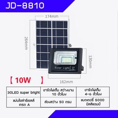 MJ techโคมไฟlสปอตไลท์ LEDโซล่าร์เซลล์ รุ่น JD 8810 10W