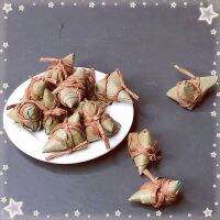 โมเดลข้าวพุดดิ้ง Zongzi จำลองอาหารโมเดลตัวจิ๋วเครื่องครัวของเล่นจำลองของเล่นในครัวตุ๊กตาบ้านทำเอง2ชิ้น