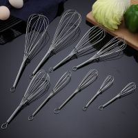 ∋ 1Pcs Multifunctional Rotary Manual Egg Beater Mixer Mini Kitchen Egg Whisk Bake Tool Egg Agitator Stainless Steel Eco-Friendly