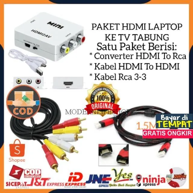 [COD] PAKET HDMI DARI LAPTOP PS3 SET TOP BOX KE TV LED DAN TABUNG