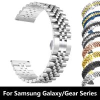 [HOT T] นาฬิกาข้อมือสายเหล็กสแตนเลสสำหรับ Samsung Galaxy Watch 4 3 45มม. 46มม. สายนาฬิกา20 22มม. สำหรับ Galaxy Active 2วง