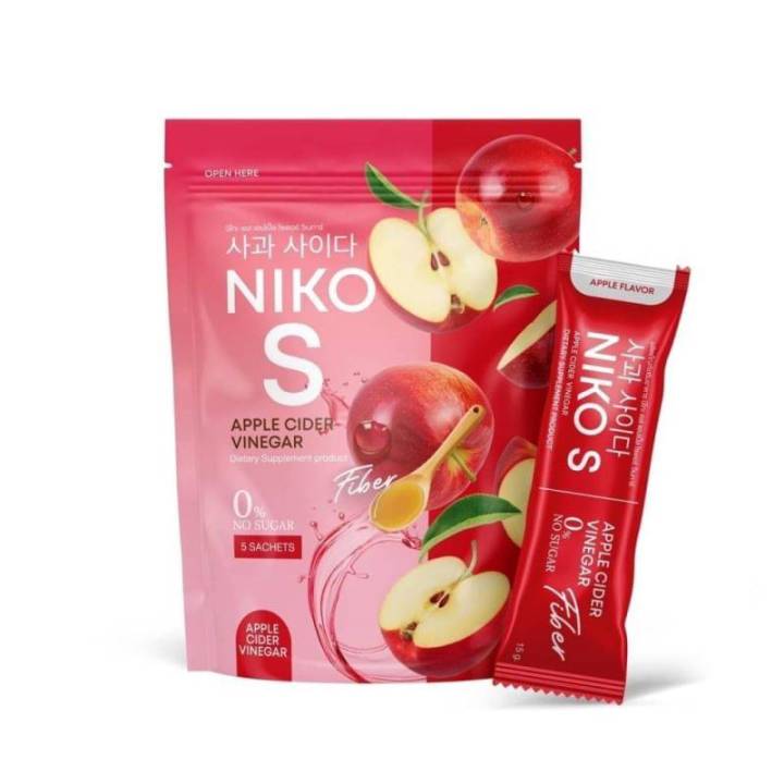 สูตรใหม่-niko-s-apple-fiber-นิโกะเอสไฟเบอร์-สูตรแอปเปิลไซเดอร์apple-cider-ผงบุกลดน้ำหนัก-ไม่ปวดบิดระบบขับถ่ายดีขึ้น-บรรจุ-ห่อละ-5-ซอง