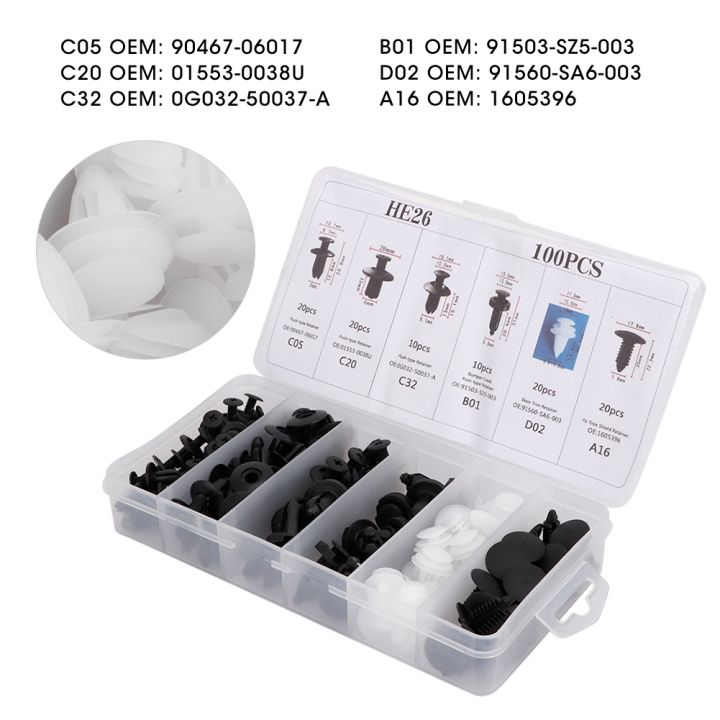 ลดราคา-630pcs-auto-fastener-clip-ผสม-รถ-body-push-retainer-pin-rivet-กันชนประตู-trim-แผงยึด-fastener-kit