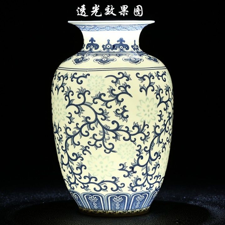 jingdezhen-แจกันเซรามิคลายข้าวแจกันจีนโบราณสีฟ้าและสีขาวลายกระเบื้องจีนเซรามิคตกแต่งแจกัน-heyuan-ในอนาคต