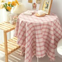 Pastoral Checkered Tablecloth Korean Fresh Desk Cloth Outdoor Picnic Mat Durable Table Protector Elegant Room Decor 식탁보