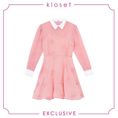 [EXCLUSIVE]  Kloset Re-Collection (VC20-D007) เดรสแฟชั่น เดรสคอปก เดรสผ้าปัก เสื้อผ้าผู้หญิง