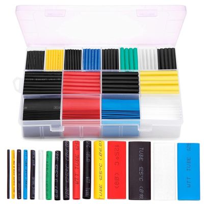 580 pcs 2:1 Heat Shrink Tubing Kit 6 Colors 11 Sizes Assorted Sleeving Tube Wrap Cable Wire Kit for DIY Cable Management
