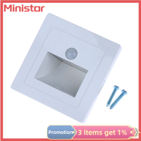 Ministar 180-240V ไฟกลางคืนไฟอัจฉริยะ PIR ไฟ LED เซ็นเซอร์ตรวจจับเคลื่อนไหวแสงไฟก้าวเป็นพักๆ1ชิ้น