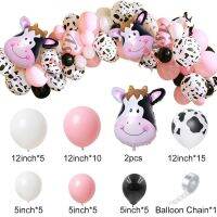 （koko party supplies）11/48ชิ้น FarmBalloon ทาวเวอร์กล่องลูกโป่งวัว ForCow ThemeBirthday พรรคตกแต่งของขวัญ DIY อุปกรณ์